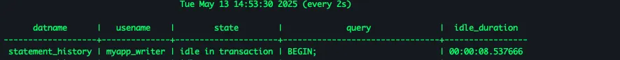 Idle in transaction connections in PostgreSQL