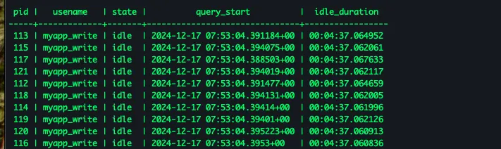 Idle connections in PostgreSQL